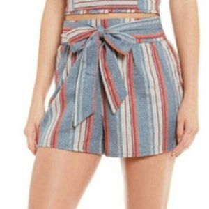 Chelsea & Violet Red Blue Tie Belt Shorts